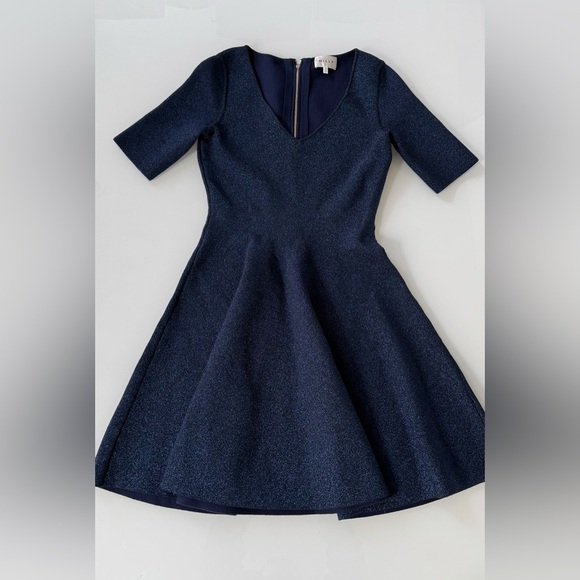 Milly Navy Shimmer Fit & Flare Dress – Size S - Picture 1 of 7